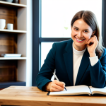 A professional individual, gender-neutral, in their late 30s, dressed in a modest, elegant blazer and tailored trousers. They are seated at a polished wooden desk, holding a stylus to a tablet on which a vibrant, appealing culinary image is displayed, while a warm, genuine smile plays on their lips, as if connecting with their audience. Their other hand rests on a notebook beside a cup of coffee. The setting is a cozy, well-lit modern home studio with soft natural light streaming through a window, a tasteful bookshelf in the background, and a few healthy potted plants. perfect anatomy, correct proportions, natural pose, well-formed hands, proper finger count, professional photography, high resolution, soft focus background, fully clothed, appropriate attire, modest clothing, safe for work, appropriate content, family-friendly.