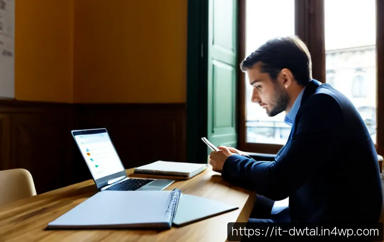 Home 17 명성 관리 전략의 실수 피하기 - Photorealistic Italian small business owner in a bright Milan-style café office, calmly reviewing cu...